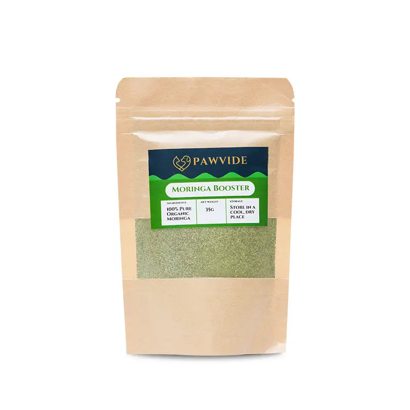 Pouch of Moringa Booster by Pawvide on a white background